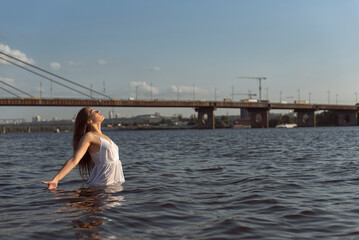 Summer walk along the river