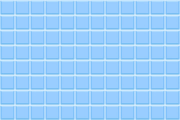 Blue square tile seamless pattern. Swimming pool floor background. Bathroom or toilet ceramic or glass wall texture. Interior or exterior mosaic surface. Vector flat illustration