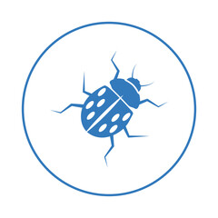 Wildlife animal ladybug beetle icon | Blue Vector illustration |