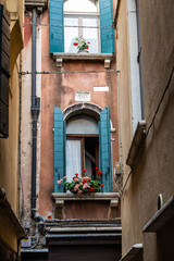 Fototapeta na wymiar The quiet, empty alleys in the city of Venice, Italy.
