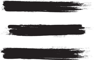 Black brush stroke set isolated on background. Collection of trendy brush stroke vector for black ink paint, grunge backdrop, dirt banner, watercolor design and dirty texture. Brush stroke vector