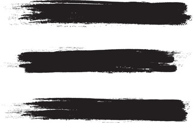 Black brush stroke set isolated on background. Collection of trendy brush stroke vector for black ink paint, grunge backdrop, dirt banner, watercolor design and dirty texture. Brush stroke vector
