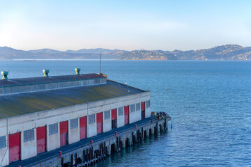 Warehouse on pier at Fisherman's Wharf in San Francisco, California