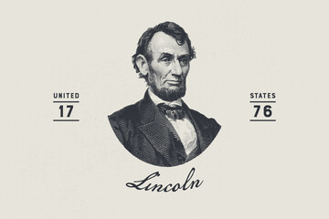 Abraham Lincoln | Farmhouse | Print | EPS10 - obrazy, fototapety, plakaty