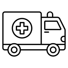 Ambulance Car Line Icon