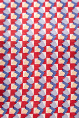 Red and blue chevron shiny fabric texture bg