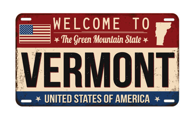 Welcome to Vermont vintage rusty license plate