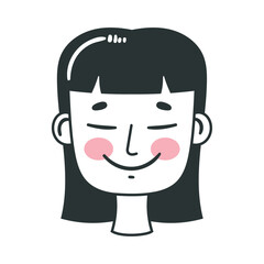 asian woman head character