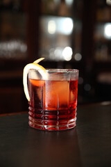 negroni drink close up front view