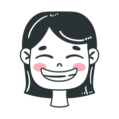 woman head laughing character