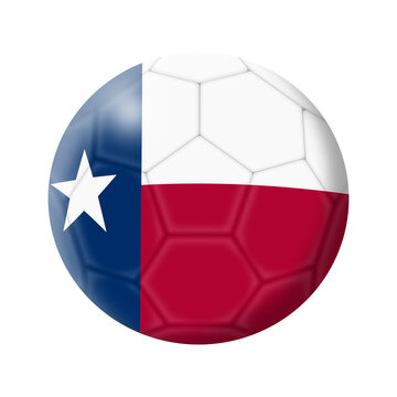 Texas soccer ball football 3d illustration isolated on white with clipping path