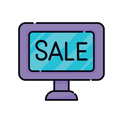 computer with sale word