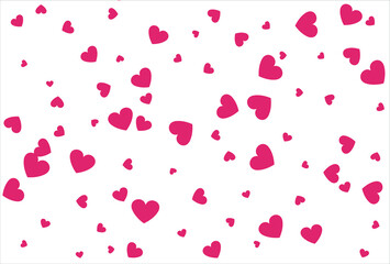 Red heart background. Love confetti background