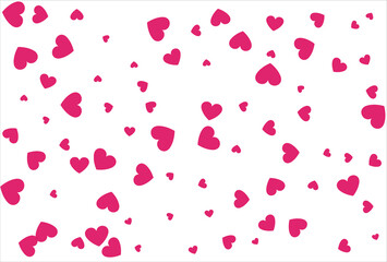 Red heart background. Love confetti background