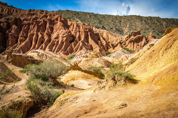 Fairytale canyon, Kyrgyzstan, Silk Road, Central Asia, red rocks, colourful