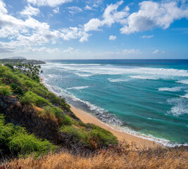 Oahu's south coast on a breezy summer day