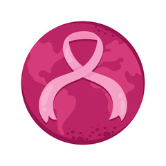 pink ribbon in earth