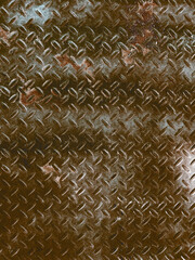 diamond plate sheet steel iron rusted step metal rust industrial floor platform raised rusty...