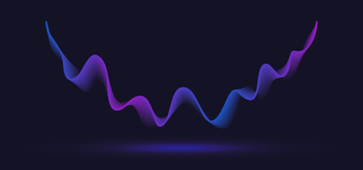 Abstract dynamic motion wave. Gradient line background vector design.