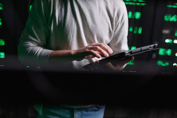 Anonymous worker using device for working flow with software 