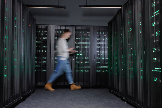 Busy programmer working in IT occupation 