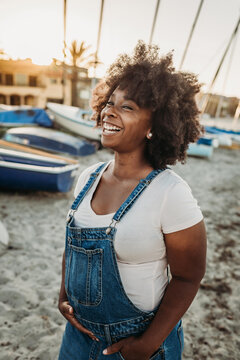 Motherhood portrait at beach