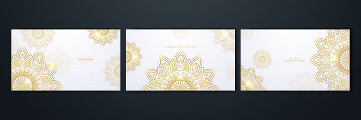 Luxury mandala design with gold color, Vector mandala floral patterns with white background
