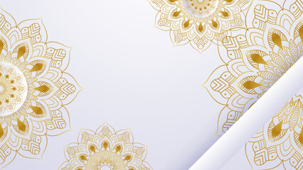 Luxury mandala design with gold color, Vector mandala floral patterns with white background
