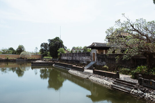Scenic view of Ngoc Dich Lake on summer sunny day at the Imperial