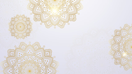 Luxury mandala design with gold color, Vector mandala floral patterns with white background © Roisa
