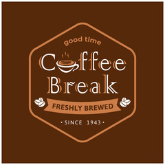 Type logo for elegant coffee shops with brown
and white