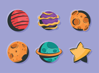 six space outer icons