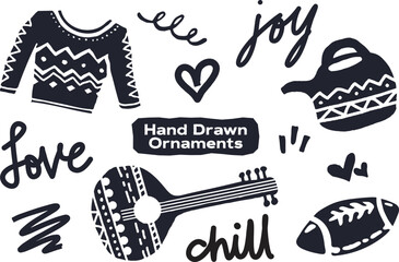 Hand Drawn Ethnic Vector Elegant And Luxury Elements Set
