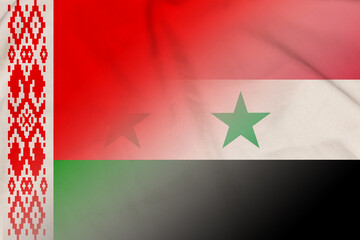 Obraz na płótnie Canvas Belarus and Syria national flag international relations SYR BLR