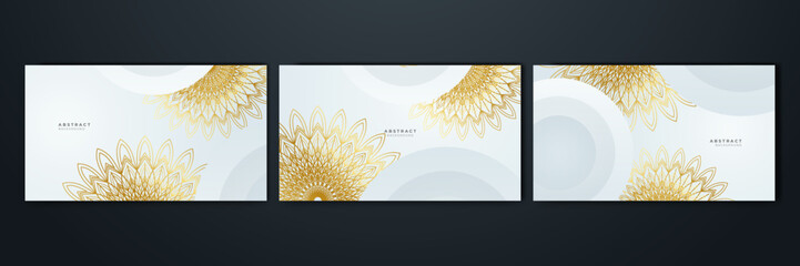 Elegant white gold mandala background concept