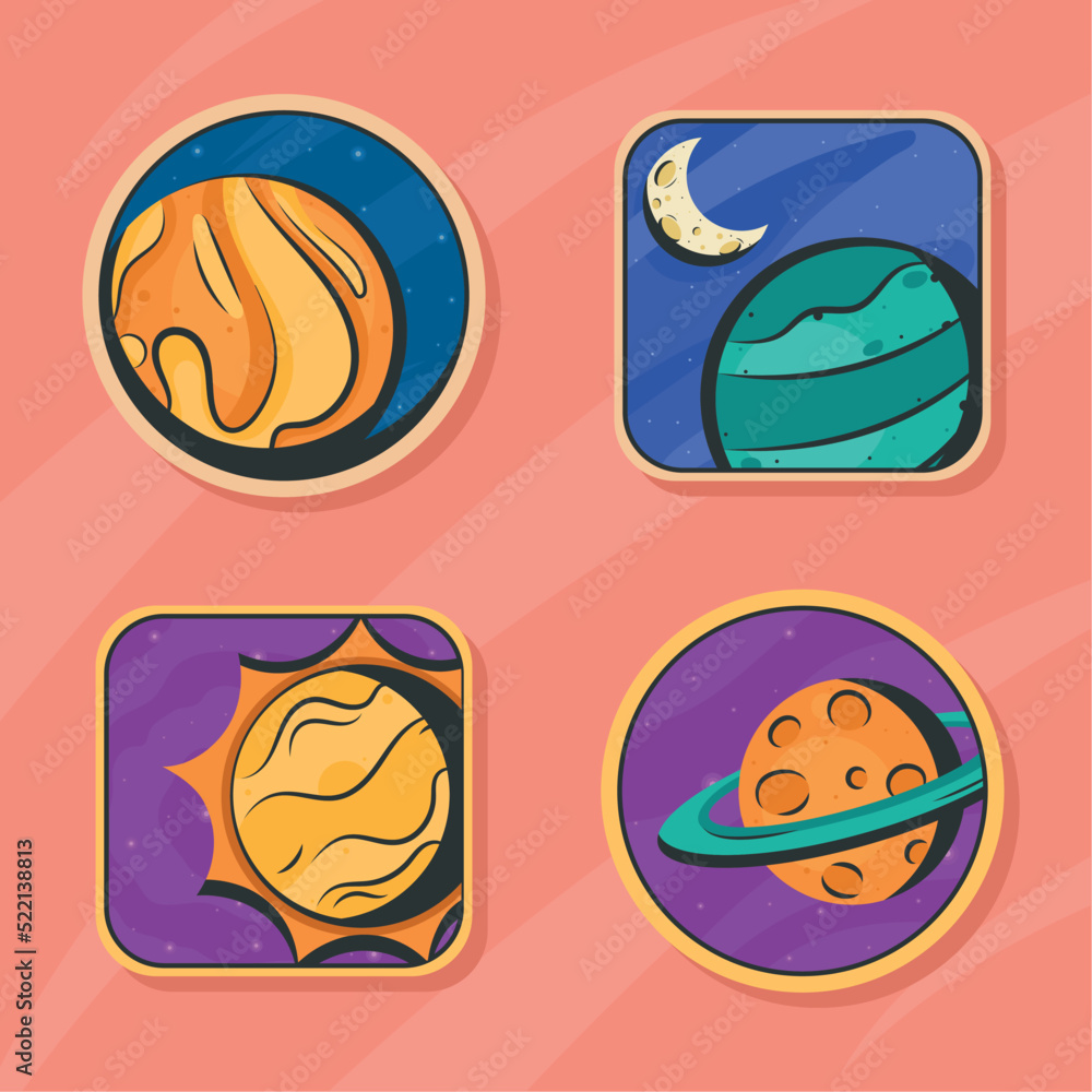 Canvas Prints four space outer icons