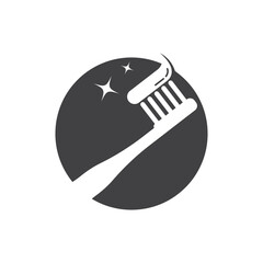 Tooth brush paste logo icon vector template