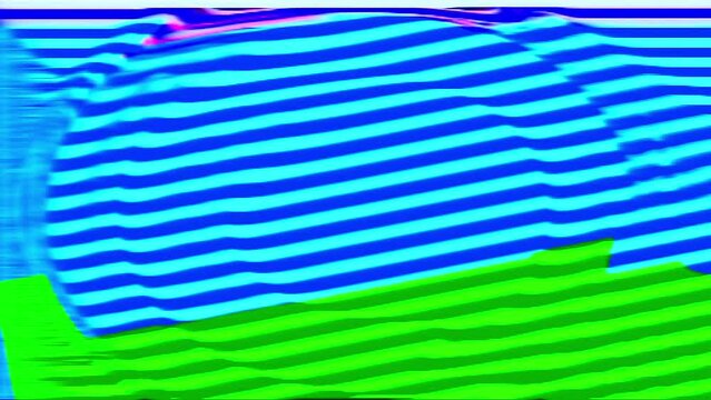 Abstract Background Loop Analog Blue Cyan Green Pink Strobo Circle Feed Lines 1b