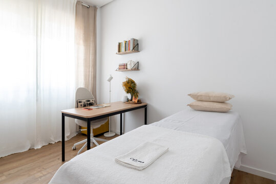 Modern cabinet with massage table for procedure