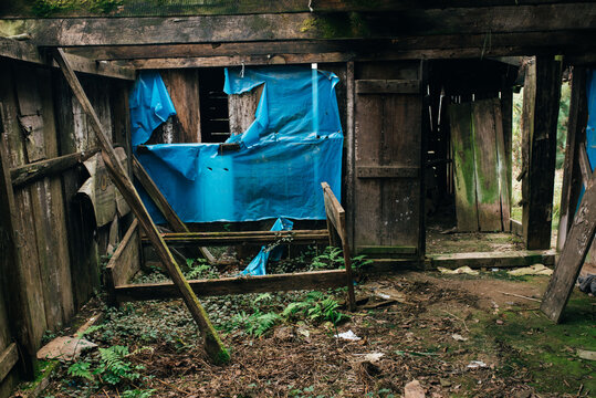 Old house in ruins abandoned