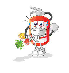 extinguisher refuse viruses cartoon. cartoon mascot vector