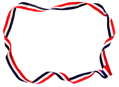 Twisted ribbon border with red, white and blue stripes