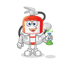 extinguisher scientist character. cartoon mascot vector