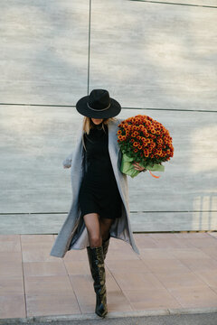 Woman with flowers