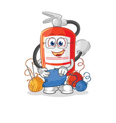 extinguisher tailor mascot. cartoon vector