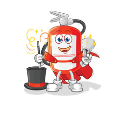 extinguisher magician illustration. character vector