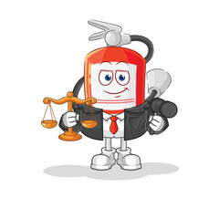 extinguisher lawyer cartoon. cartoon mascot vector