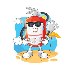 extinguisher sunbathing in summer. character vector