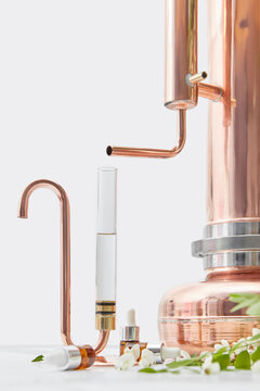 Alembic apparatus for distilling essential oil