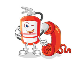 Obraz premium extinguisher call mascot. cartoon vector